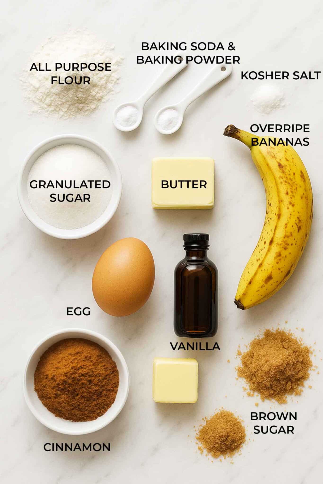 ingredients you'll need to make banana crumb muffins