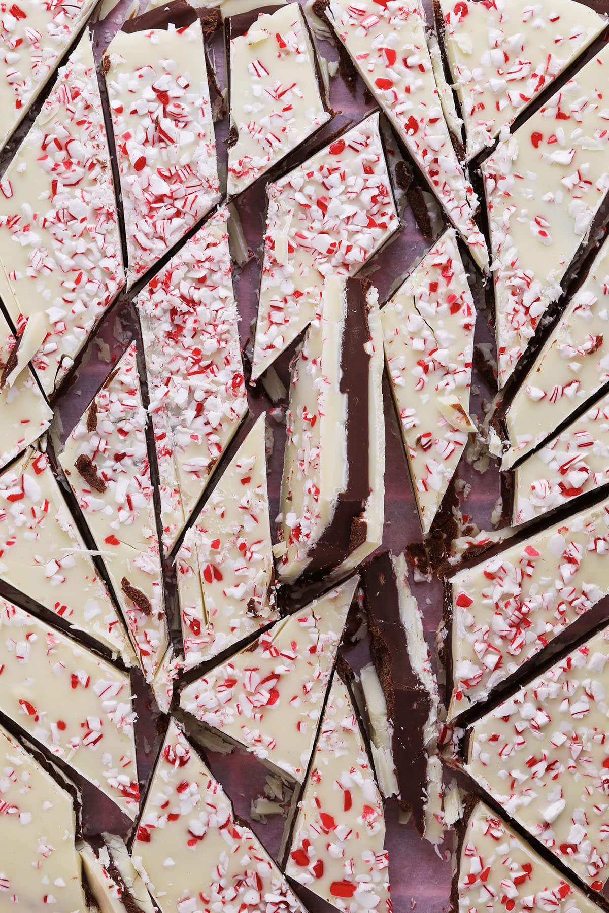 layered peppermint bark with crushed candy canes