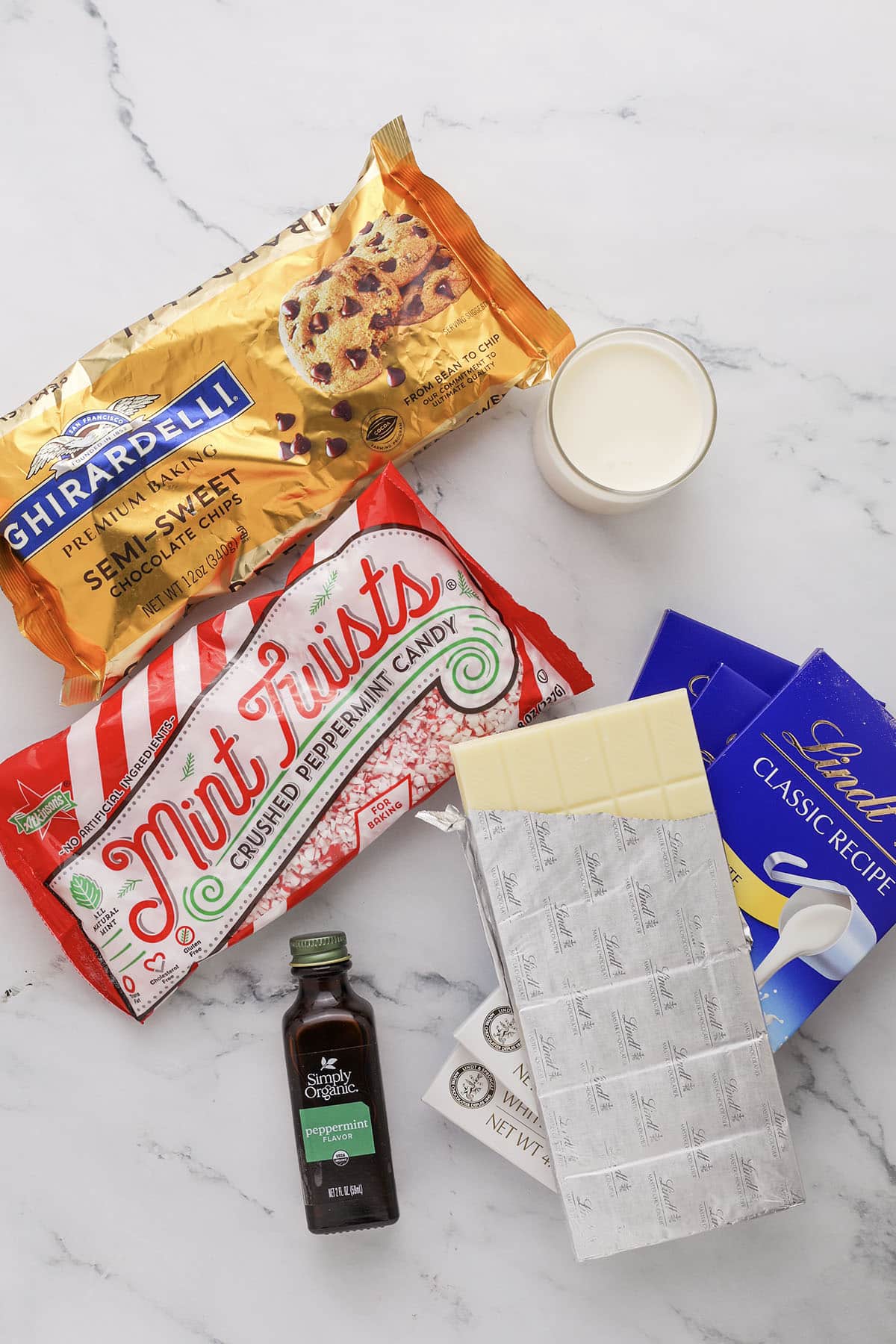 ingredients to make peppermint bark