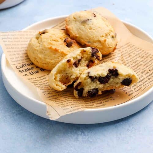 Freshly baked egg-free cookies with chocolate chips on a plate