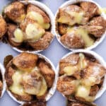 close up of monkey bread muffins in a tin
