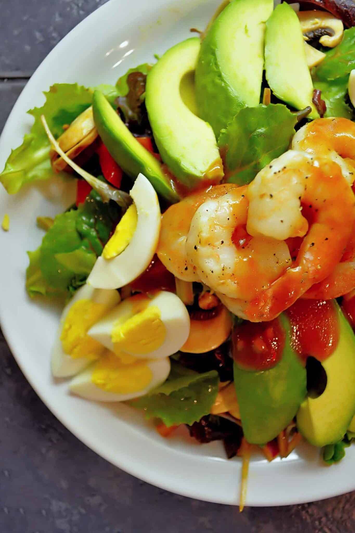 easy french salad dressing on a big salad