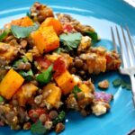 warm butternut squash, lentil and feta salad recipe