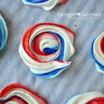 red white and blue meringue cookies
