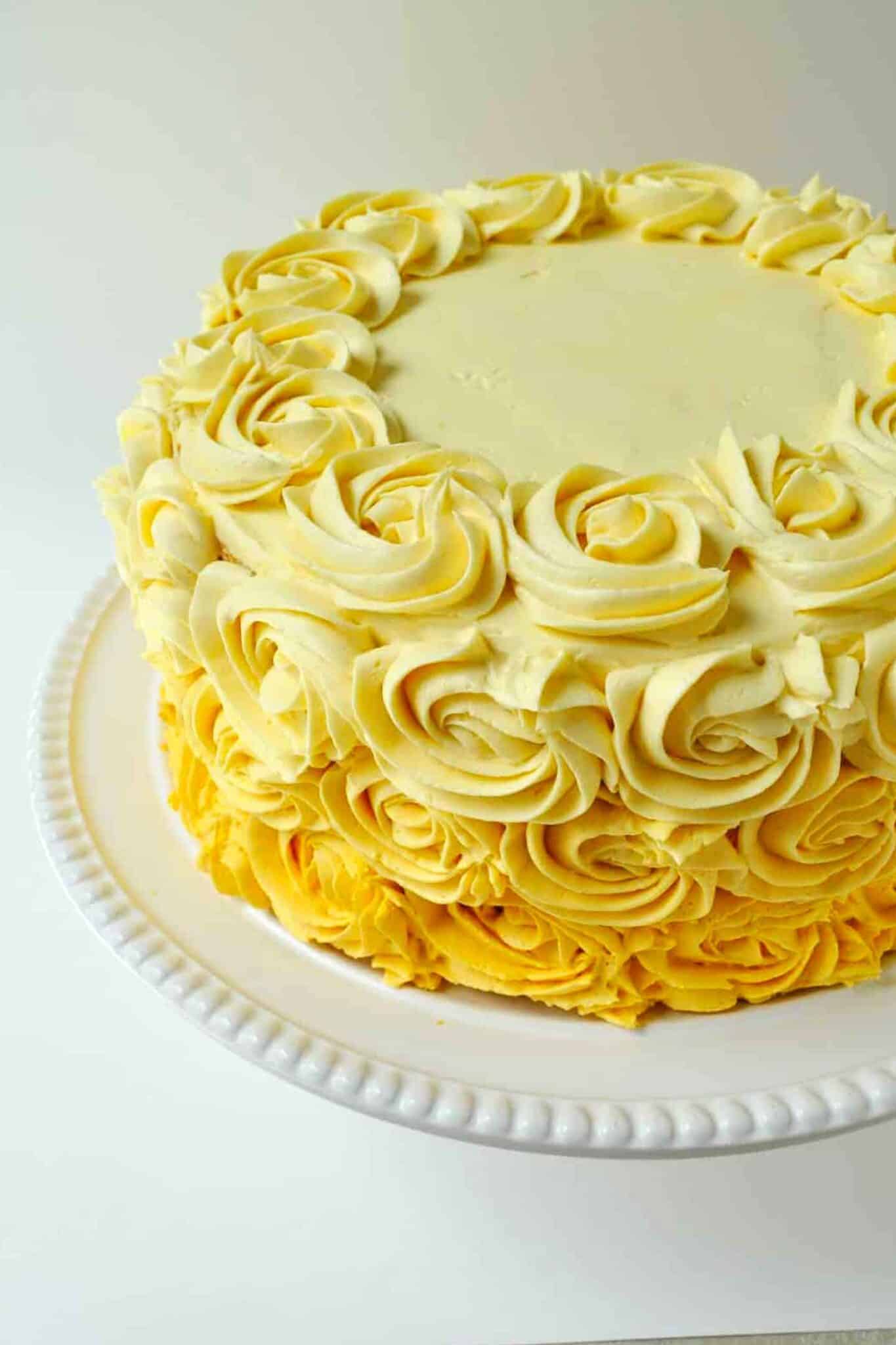 easy ombre vanilla cake with buttercream frosting