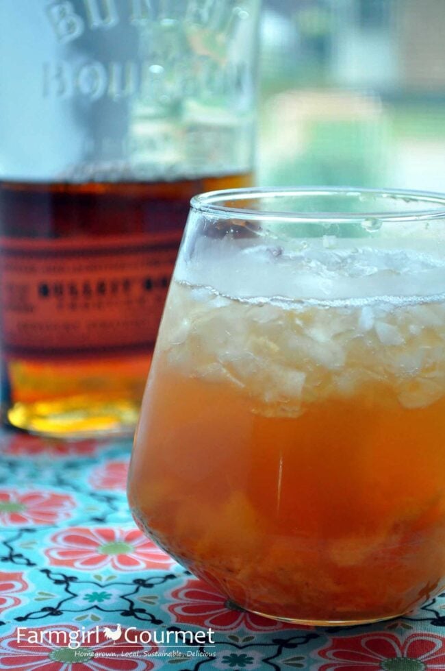 fresh peach old fashioned