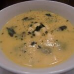 Roasted Butternut Squash Soup With Spicy Sausage And Fried Sage