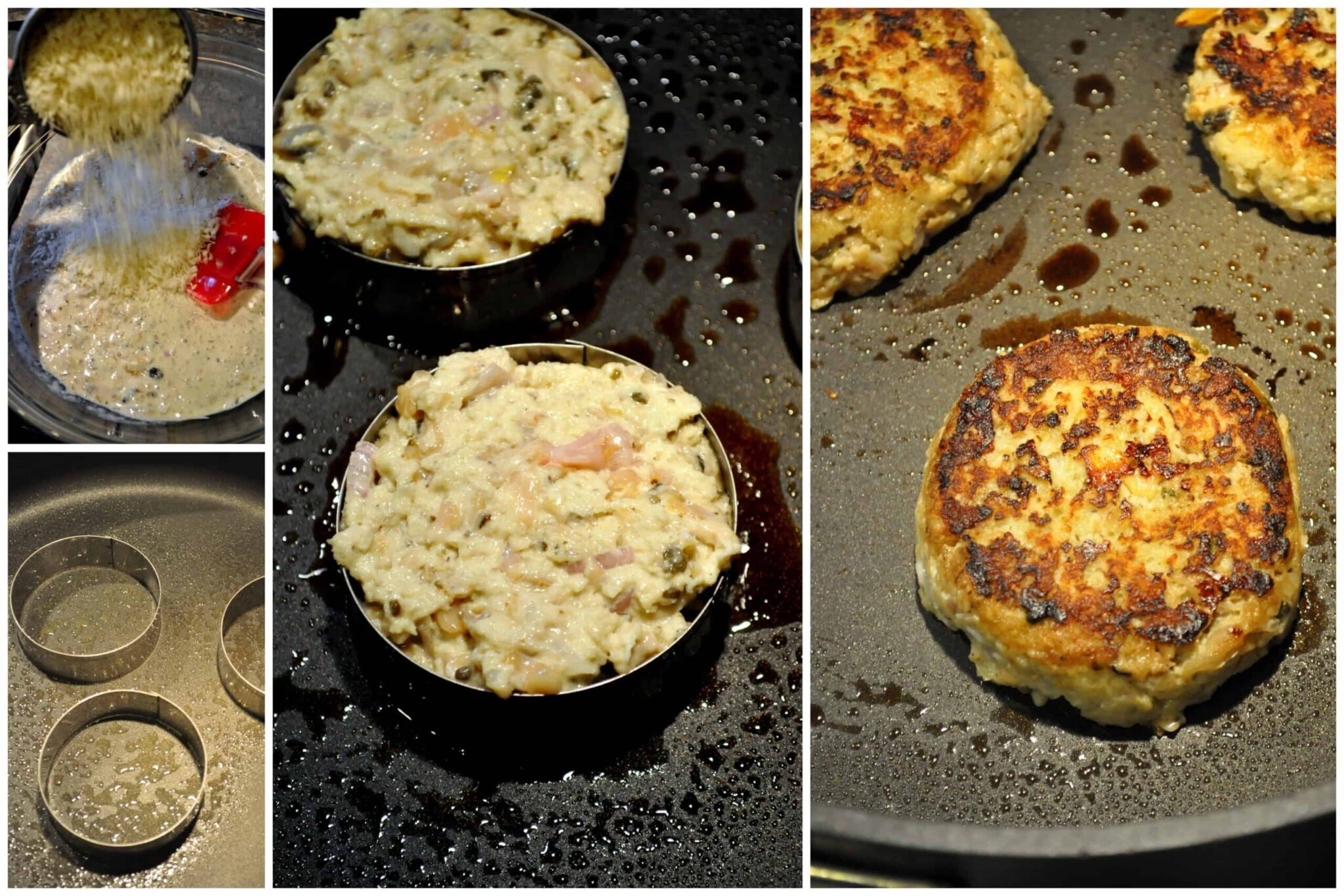 clam cakes being fried