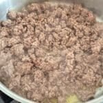 ground beef in a skillet