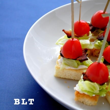 blt bites on a plate