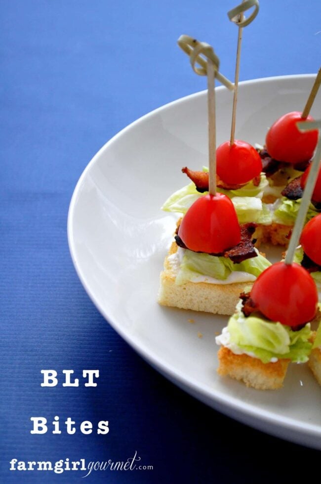 blt bites on a plate