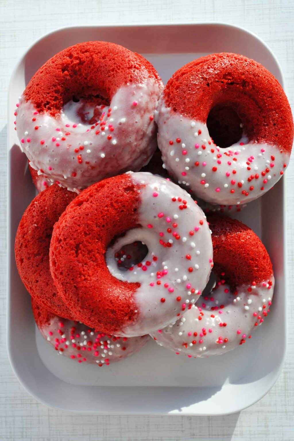 Red Rice Donuts Baked Red Velvet Donuts - Farmgirl Gourmet