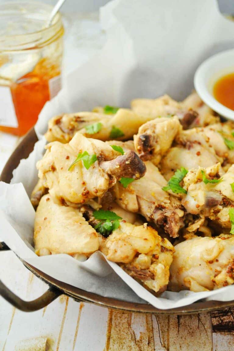 slow cooker mustard-glazed chicken wings