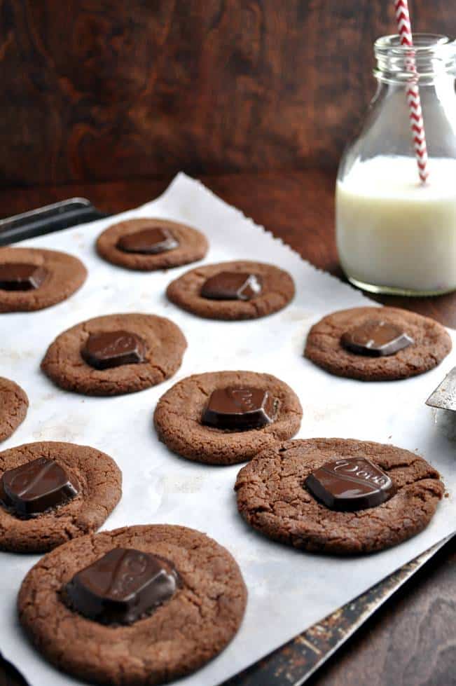 Chocolate Creamy Cookies farmgirlgourmet.com #cookies #DoveDark