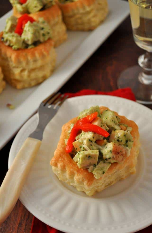 Puff Pasty Pesto Chicken | farmgirlgourmet.com #appetizers #holidayrecipes