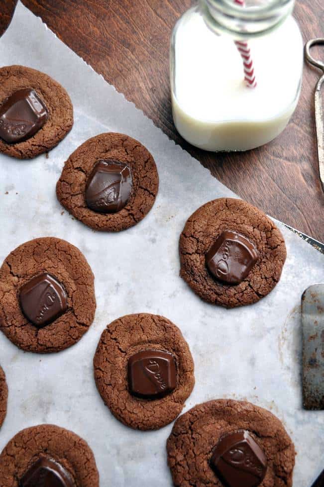 Chocolate Creamy Cookies farmgirlgourmet.com #cookies #DoveDark