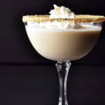 Fall martini with graham cracker rim.