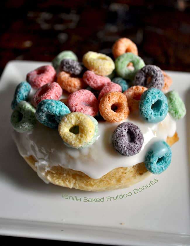 Vanilla Baked Fruidoo Donuts | farmgirlgourmet.com #doughnutweek