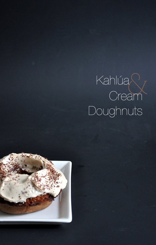 Kahlúa Cream Doughnuts | farmgirlgourmet.com #doughnutweek #bakeddonuts