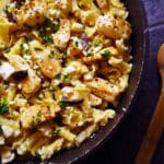pasta with tilapia olives in a yogurt sauce