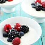Greek Yogurt Custard with Fresh Berries | farmgirlgourmet.com #lowsugar #lowfat