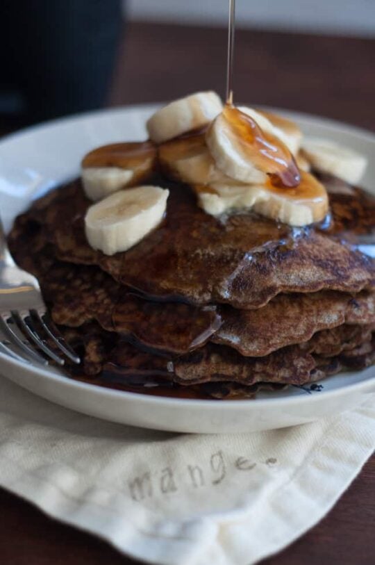 Buckwheat Hoe Cakes with Fresh Banana | farmgirlgourmet.com #breakfast #mymilkchoice