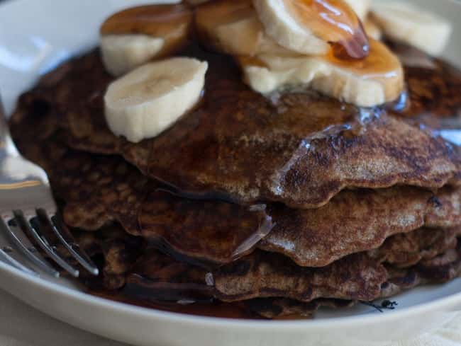 Buckwheat Hoe Cakes with Fresh Banana | farmgirlgourmet.com #mymilkchoice #ad #breakfast