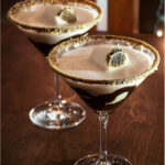 chocolate s'mores martinis with toasted marshmallow floats