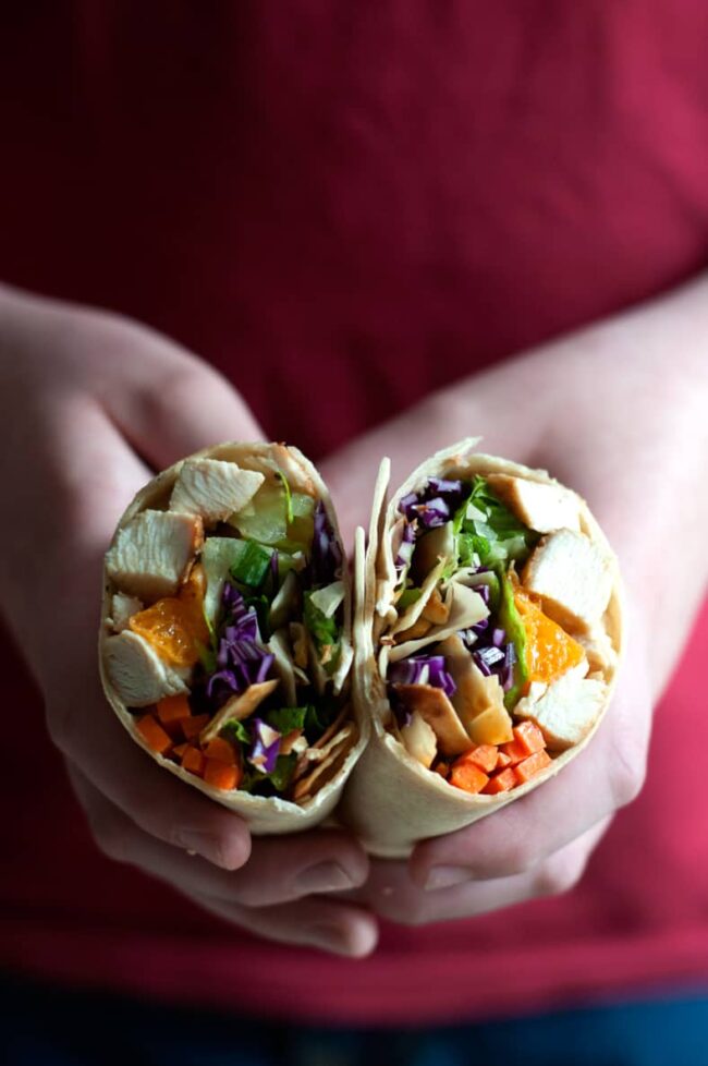 Chinese Chicken Wraps | farmgirlgourmet.com
