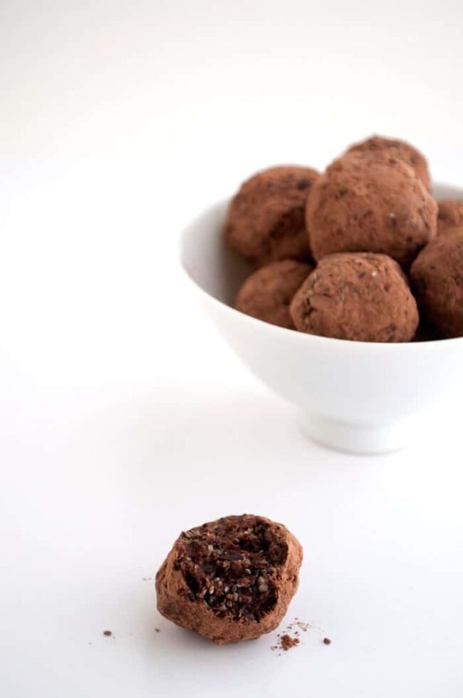 Date & Cherry Energy Bites | farmgirlgourmet.com