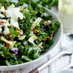 Kale Chopped Salad with Garlic Tarragon Dressing | farmgirlgourmet.com