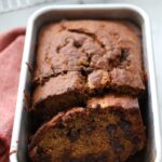 banana pumpkin loaf with chocolate chips