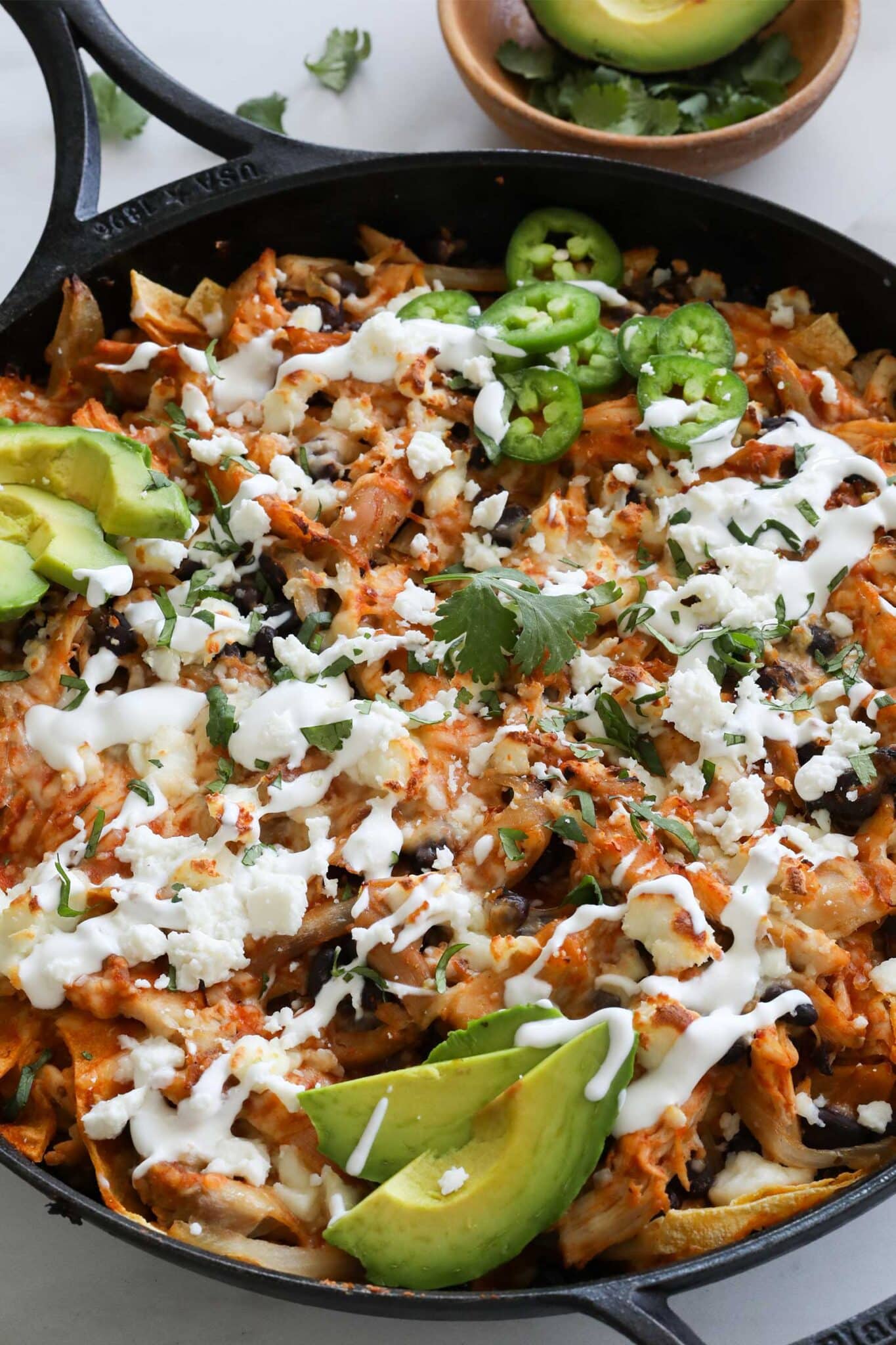 cheesy chicken chilaquiles skillet recipe