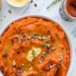 mashed sweet potatoes with whipped maple butter