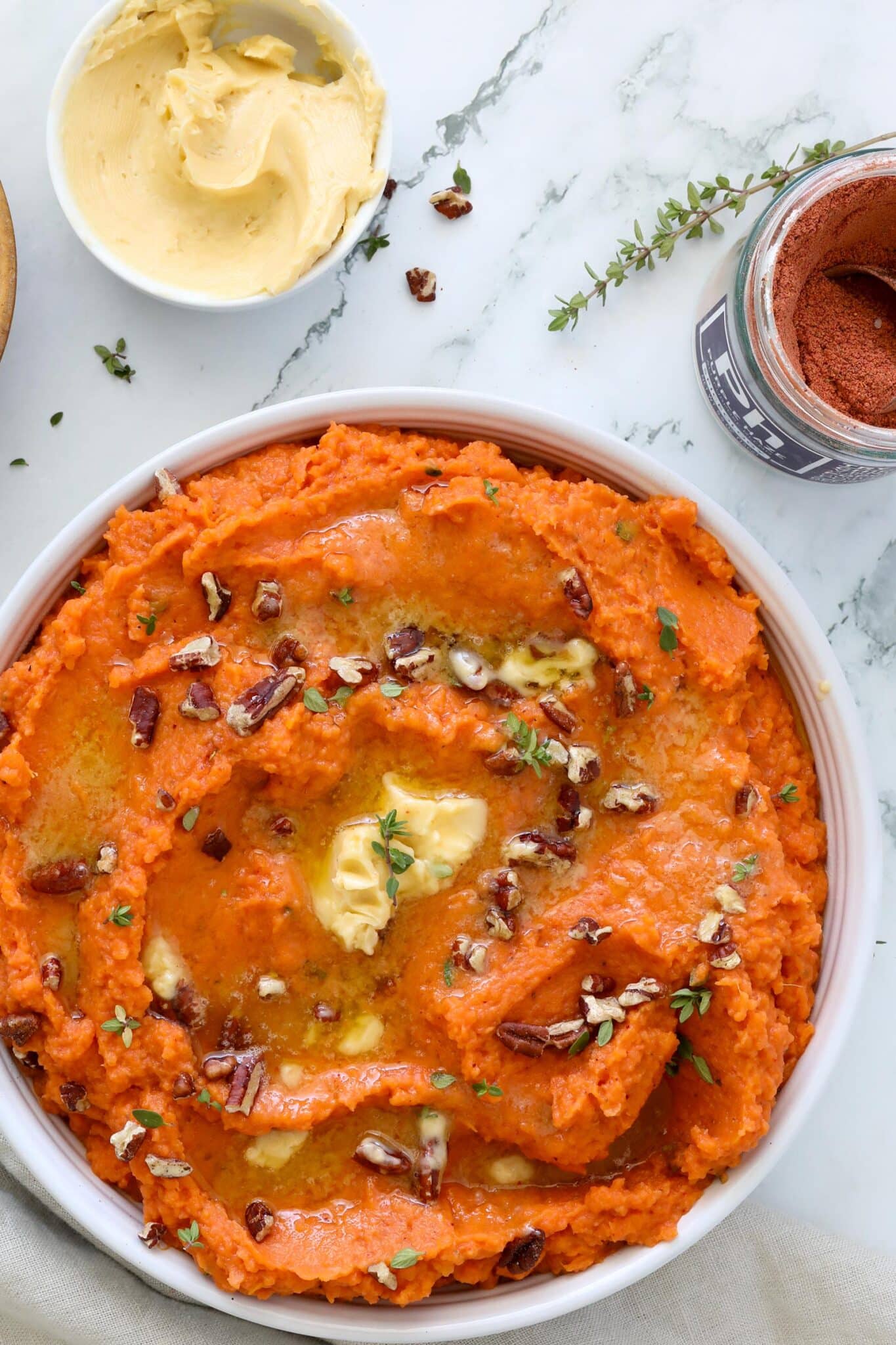 mashed sweet potatoes with whipped maple butter