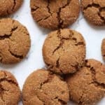 closeup of a pile of soft ginger cookies