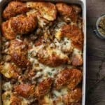 sausage mushroom croissant casserole