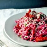 beet pasta carbonara