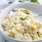 classic potato salad in a bowl
