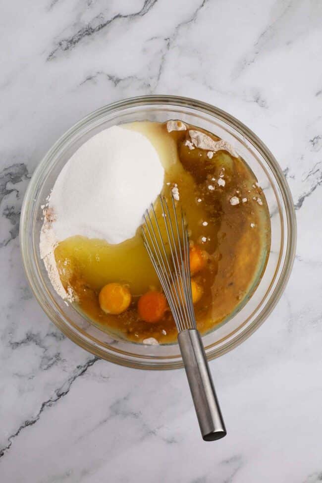 wet ingredients in carrot cake