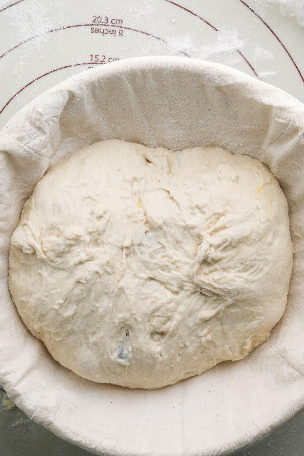 bread in a proofing basket