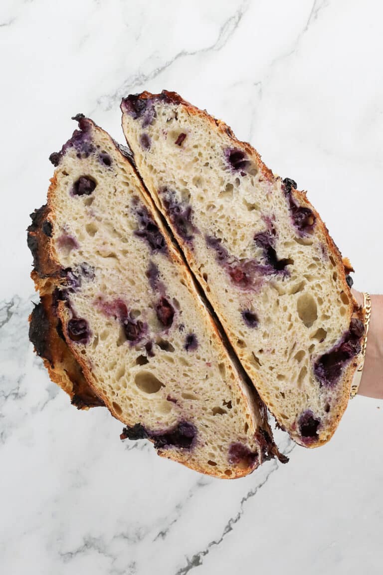 sliced blueberry lemon artisan bread