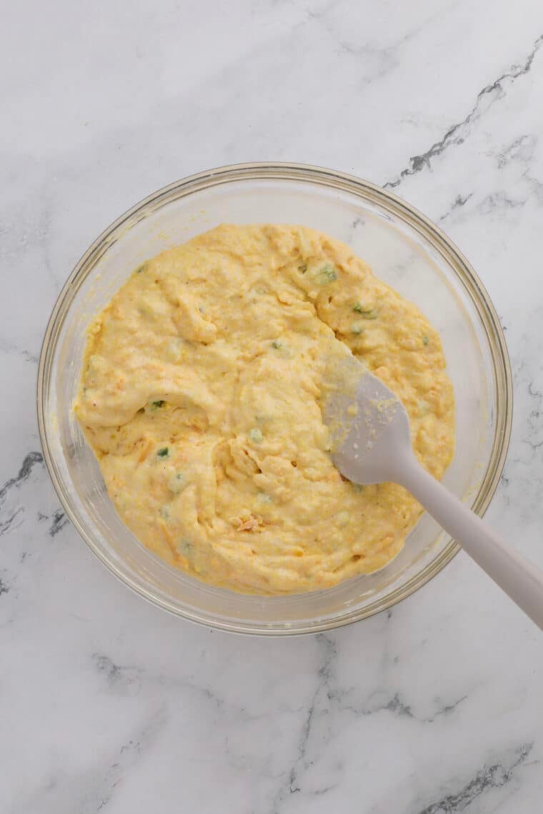 cornbread batter in a bowl