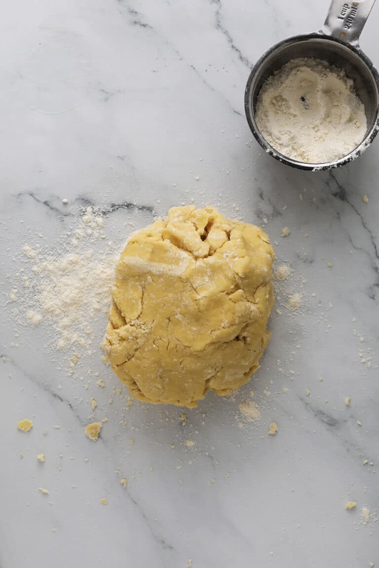 close-up of basic pie dough