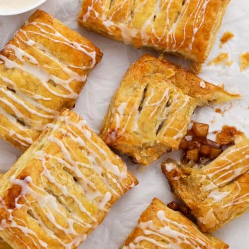 closeup of apple turnovers spiced with pumpkin pie spice