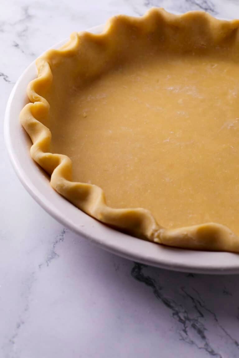 crimped edge pie shell ready to be baked