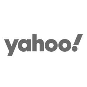 The Yahoo! logo in gray, featuring the word yahoo in lowercase bold letters followed by an exclamation mark, is all about simplicity on a white background.